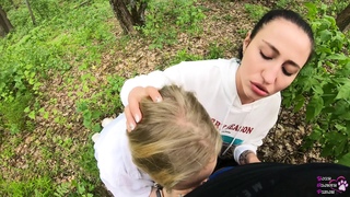 Threesome Outdoor Blowjob - Public POV